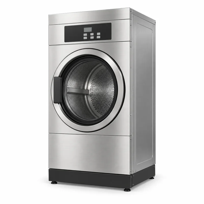 Single-pocket commercial tumble dryer