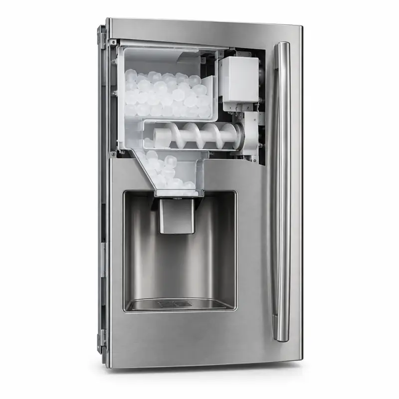 In-door refrigerator ice dispenser