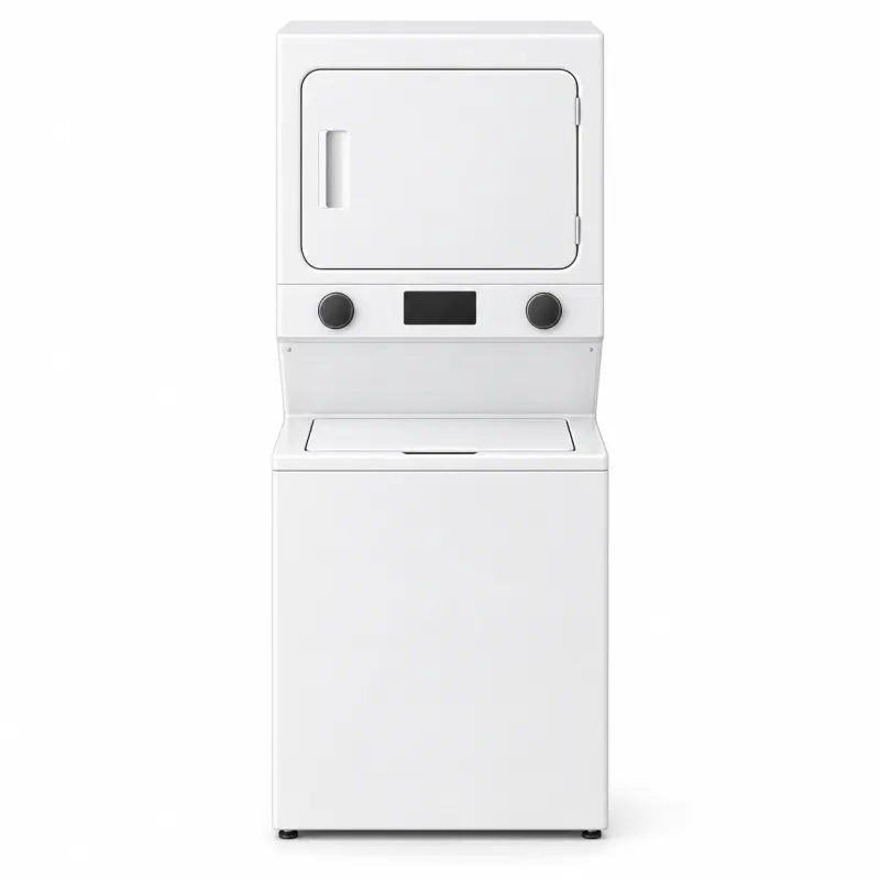 Stacked washer-dryer laundry center