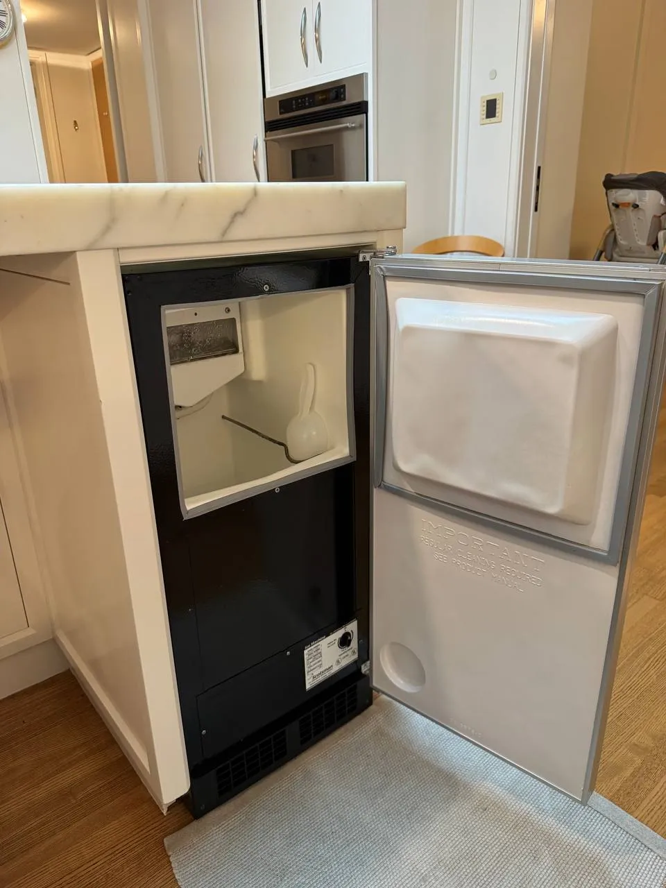 Maytag undercounter ice maker open during a timer replacement