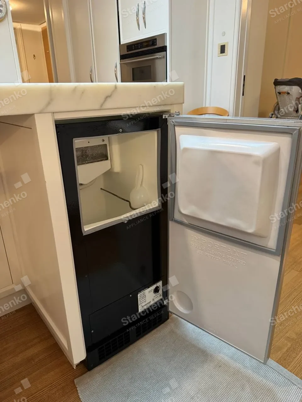 Maytag undercounter ice maker open during a timer replacement